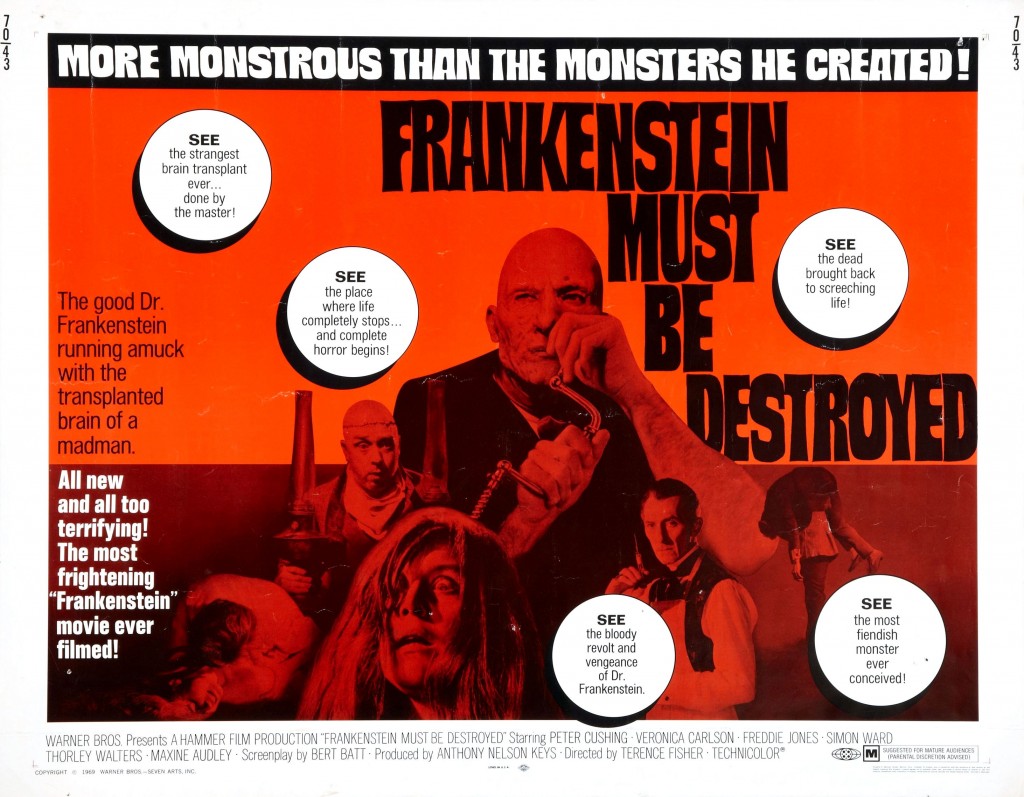 Movie Poster for "Frankenstein Must Be Destroyed" (1969)