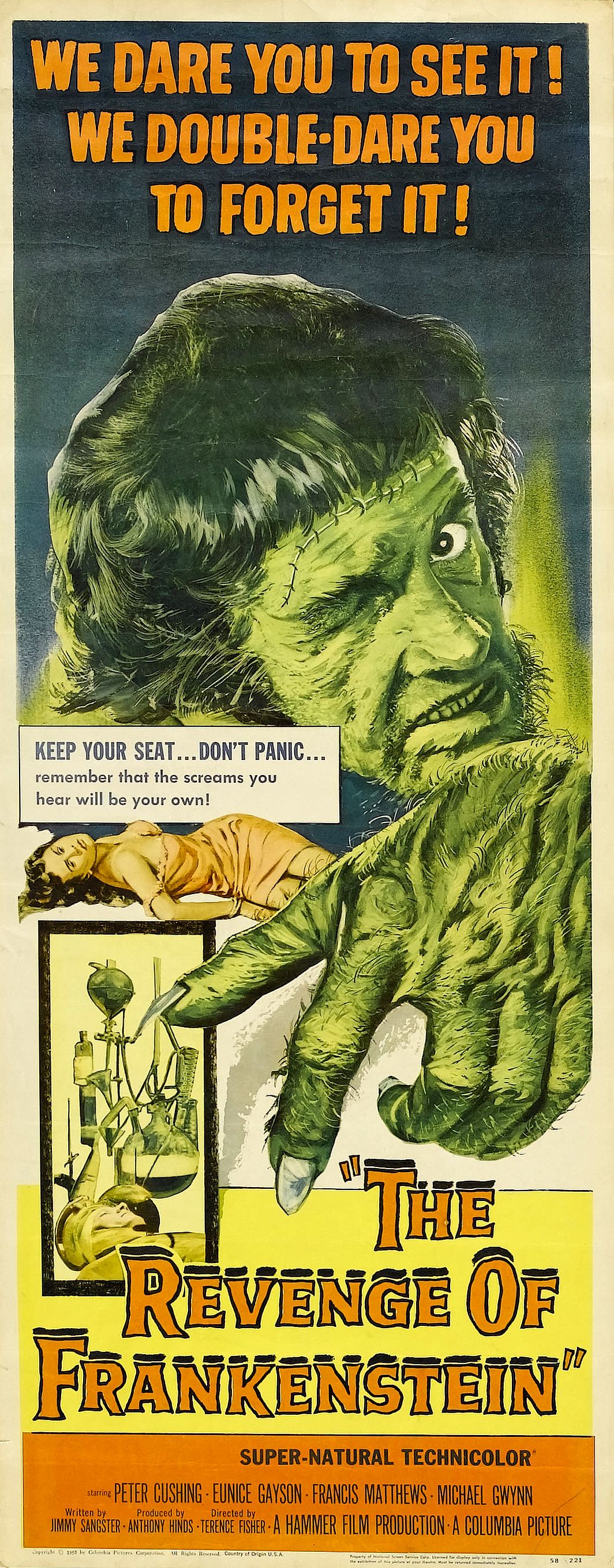 Movie Poster for &quotThe Revenge of Frankenstein"