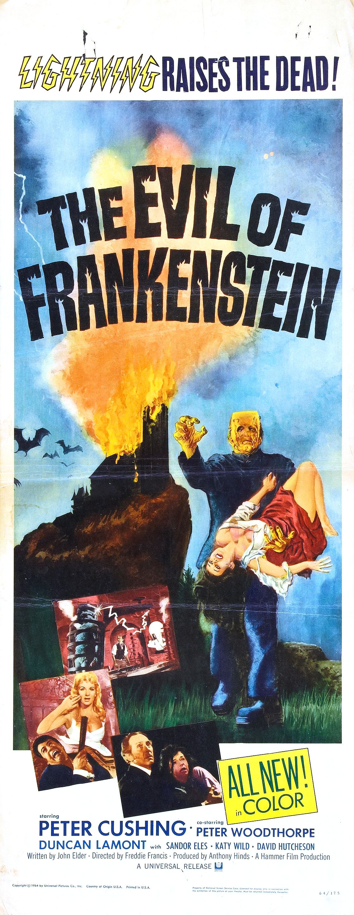 Movie Poster for &quotThe Evil of Frankenstein"