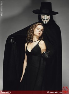 Natalie Portman and Hugo Weaving in "V for Vendetta" Promotional Photo